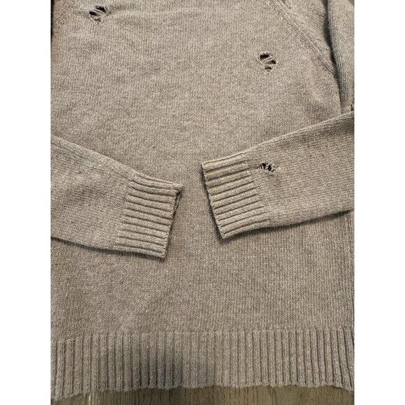 Anine Bing Wool Sweater Distressed Taupe Neutral Minimalist Quiet Luxury Small - Picture 11 of 11